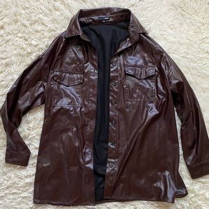 Faux leather jacket oversized